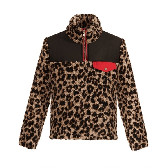 VERONICA BEARD Jeans Women’s Kylan Animal Print Sherpa Pullover Leopard Medium - Picture 16 of 16
